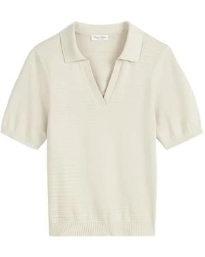 Marc O' Polo Knitted Polo Shirt - White