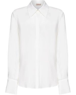 Blanca Vita Point-Collar Long-Sleeve Shirt - White