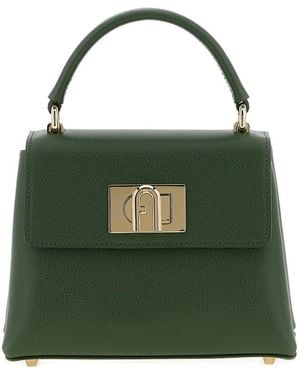Furla Mini 1927 Flap-Closure Leather Tote Bag - Green