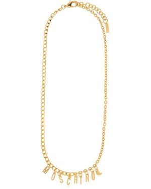 Moschino Collar De Cadena Con Logo - Blanco