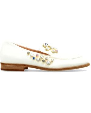 Agl Attilio Giusti Leombruni New University Precious Embellished Leather Loafers - White