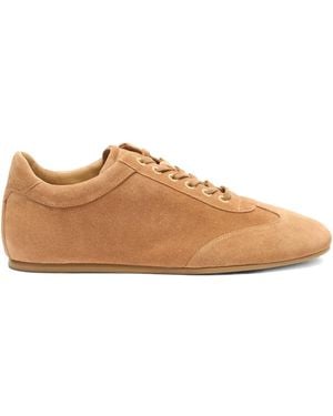 Stuart Weitzman Cruz Lace-Up Suede Trainers - Brown