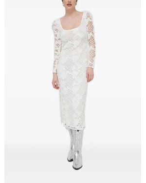 Desigual Puff-Sleeve Lace Dress - White