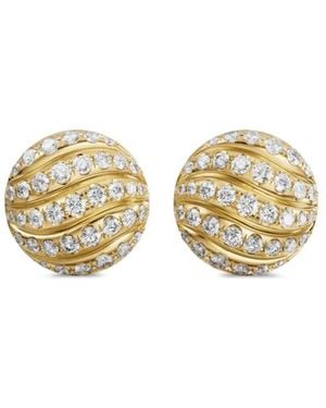 David Yurman Sculpted Cable Diamond Earrings - Metallic