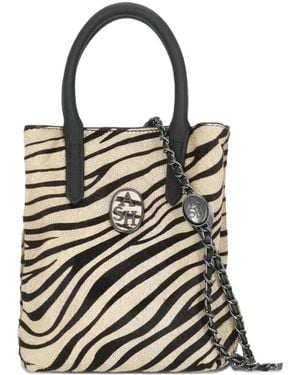 Ash Reggae Zebra-Pattern Tote Bag - White
