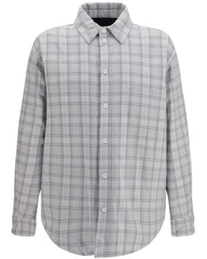 Off-White c/o Virgil Abloh Check Flannel Padded Overshirt - Gray