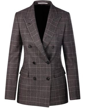 Tagliatore Parigi Double-Breasted Check Blazer - Black