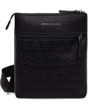 ARMANI EXCHANGE Logo-Embossed Messenger Bag - Black
