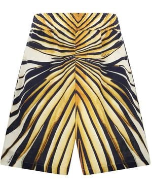 Roberto Cavalli Shorts mit Ray of Gold-Print - Natur