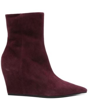 Vic Matié 80Mm Chamois Ankle Boots - Purple