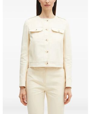 KENZO Cotton Collarless Jacket - Natural