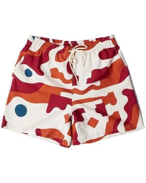 by Parra Abstract Mountain Swim Shorts - Red