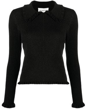 Munthe Druz Lurex Top - Black