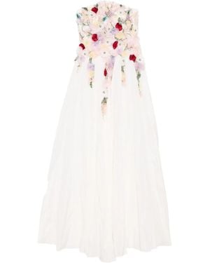 Saiid Kobeisy Embellished Taffeta Gown - White
