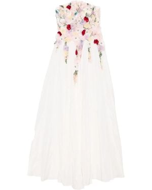 Saiid Kobeisy Embellished Taffeta Gown - White