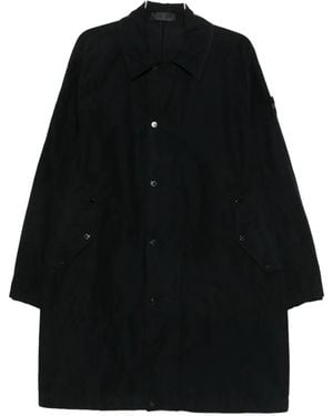 Stone Island Logo-Patch Coat - Black