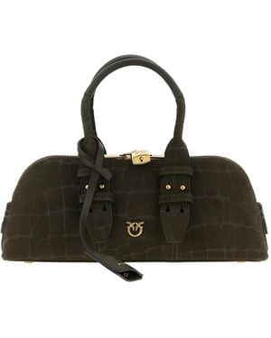 Pinko Small Escape leather tote bag - Schwarz