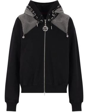 Chopova Lowena Zip-Up Embellished Hoodie - Black