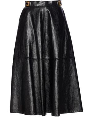 Elisabetta Franchi Jupe Mi-Longue À Plaque Logo - Noir