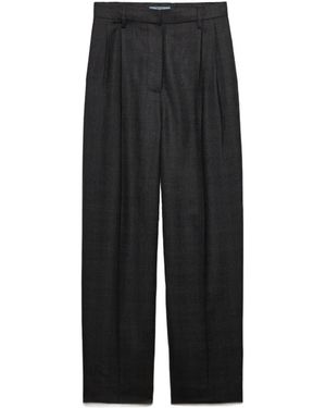 Prada Checked Wool Pants - Black