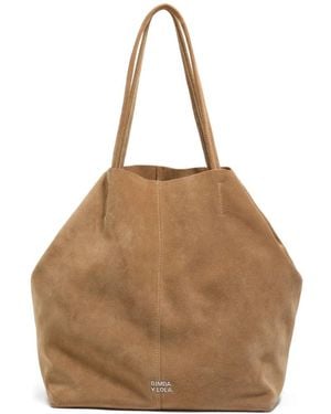 Bimba Y Lola Large Suede Tote Bag - Natural
