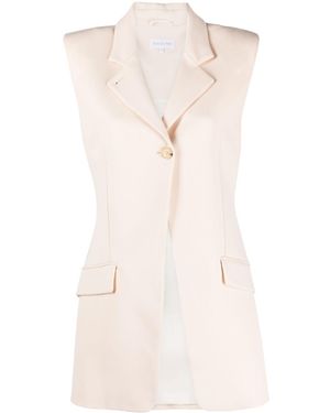 Patrizia Pepe Single-breasted Shoulder-pads Vest - Natural