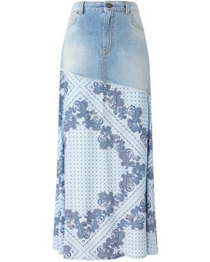Pinko Fuga Paisley Midi Skirt - Blue