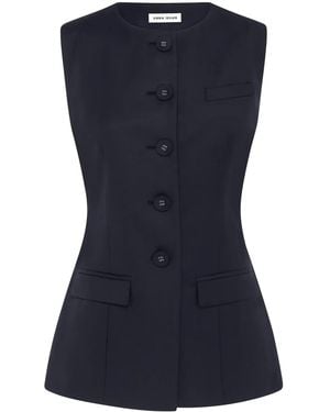 Anna Quan Bailey Waistcoat-Style Wool Top - Blue