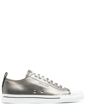Roberto Cavalli Metallic Leather Trainers - White