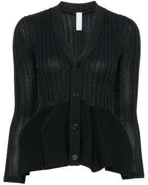CFCL Pottery Ribbed Peplum Cardigan - Black