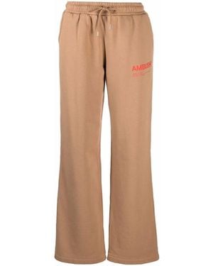 Ambush Logo-Print Wide Leg Joggers - Brown