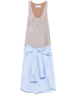 GIUSEPPE DI MORABITO Rhinestone-Embellished Mini Dress - White