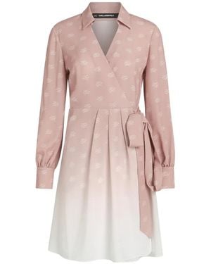 KARL LAGERFELD Ombré-Effect Mini Dress - Pink
