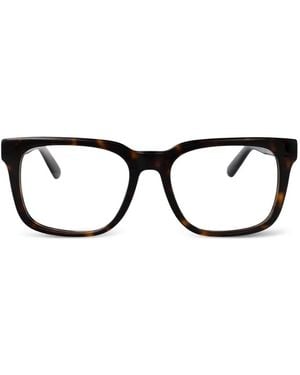 Gcds Occhiali Tartarugati Con Logo - Marrone