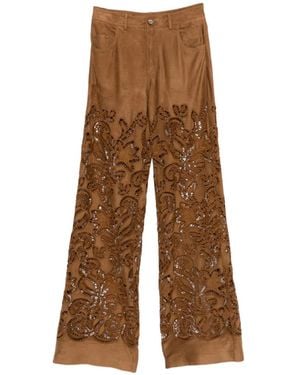 ERMANNO FIRENZE Buttoned Trousers - Brown