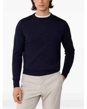 Hackett Embroidered Crew-Neck Jumper - Blue