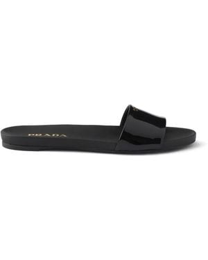 Prada Patent Leather Slides - White