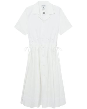 Marine Serre Embroidered Cotton Midi Dress - White