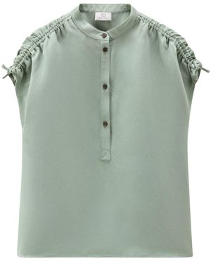 Woolrich Ruched Sleeveless Shirt - Green