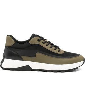 SERGIO MORETTI FIRENZE Panelled Lace-Up Trainers - Green