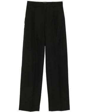 PT Torino Pantalones De Lana Con Pinzas - Negro