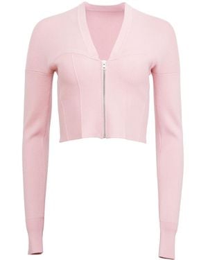 Fleur du Mal Bustier-Style Knitted Cardigan - Pink