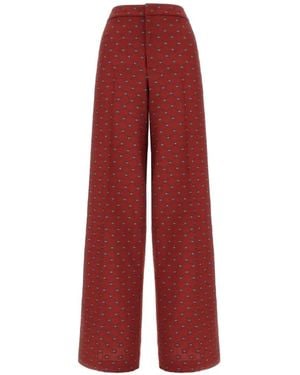 Etro Button Detail Pleated Trousers - Red