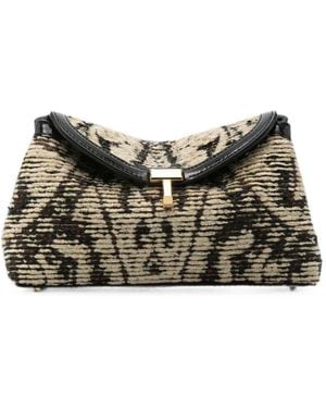 TOTEME Mini Paisley-Pattern Clutch Bag - Black
