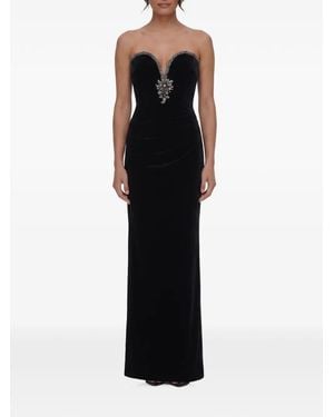 Self-Portrait Velvet Maxi Dress - Black