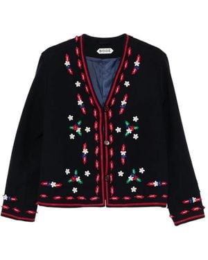 Bode Jersey Con Aplique Floral - Azul