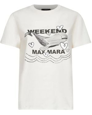 Weekend by Maxmara Whale-Print Crew-Neck T-Shirt - Grey