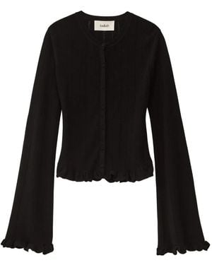 Ba&sh Vitis Ruffled Cardigan - Black