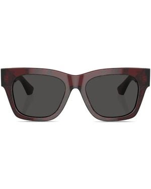 Burberry Chequered Wayfarer-Frame Sunglasses - Grey