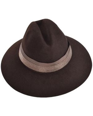 Brunello Cucinelli Beaded-Band Felt Hat - Brown